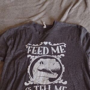 Next Level Apparel Gray Dinosaur Graphic Tee